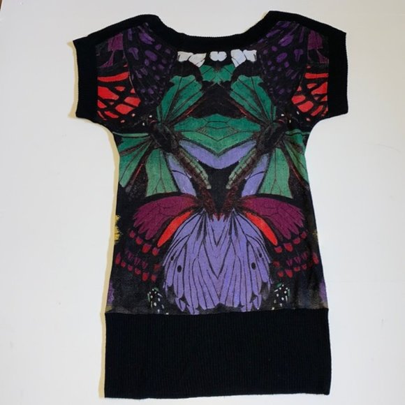 Desigual Charcoal Butterfly Dress - Women’s Size Small - Picture 2 of 11